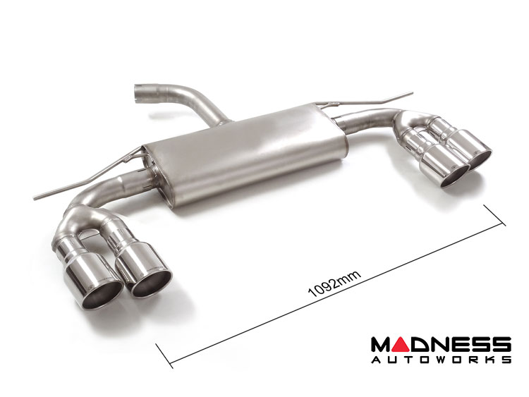 Audi A3 Sportback Performance Exhaust - Ragazzon - Axle Back - Evo Line - Resonated - Polished Quad Tip (2020+)